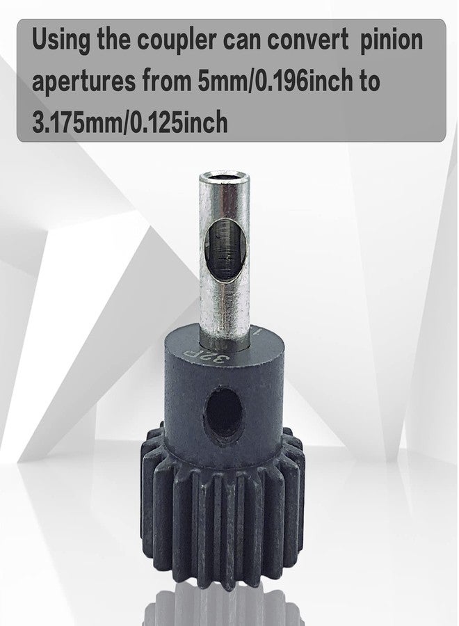 HOPLEX Stainless Steel 3.175mm/0.125inch to 5mm/0.196inch Coupler Shaft Motor Pinion Reducer Sleeve Adapter for Converting RC Motor 3650 550 540 Pinion Gears - Image 3